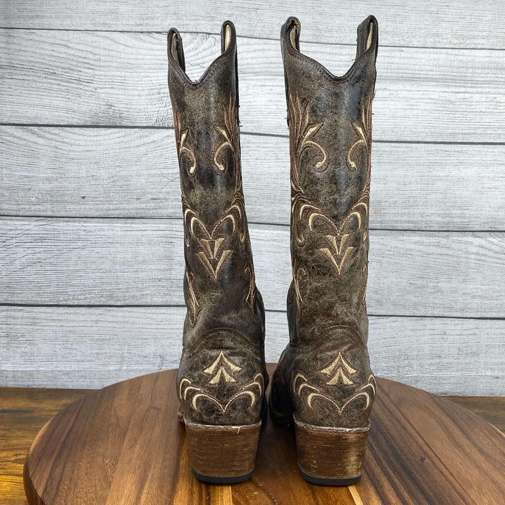 Corral Circle G Distressed Filigree Embroidered Western Boot Women’s Shoe Size 8 - Picture 6 of 15